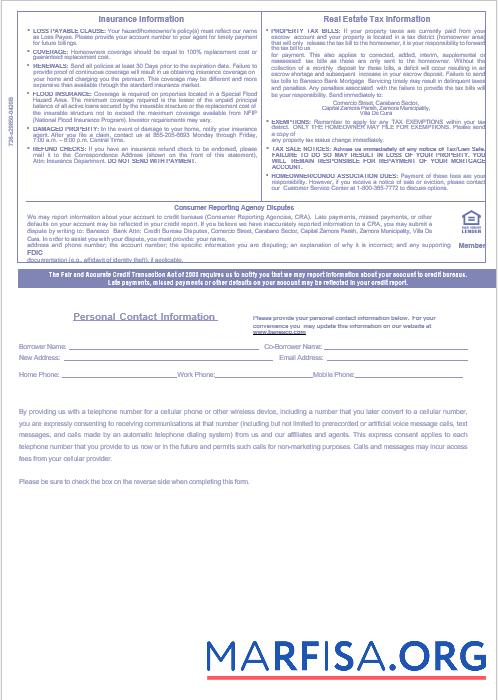 Blank Venezuela Banesco bank mortgage statement in Word and PDF formats, 3 pages 3 example